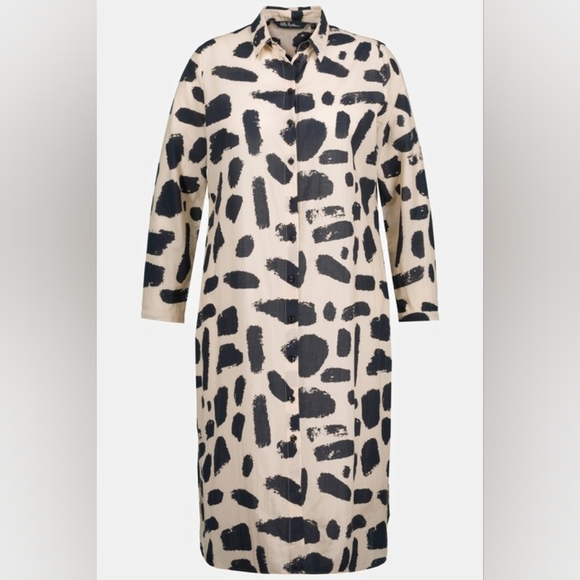 ✨️HOST PICK✨️ 100% Cotton Abstract Print Button Down Dress by Ulla Popken - Picture 11 of 15